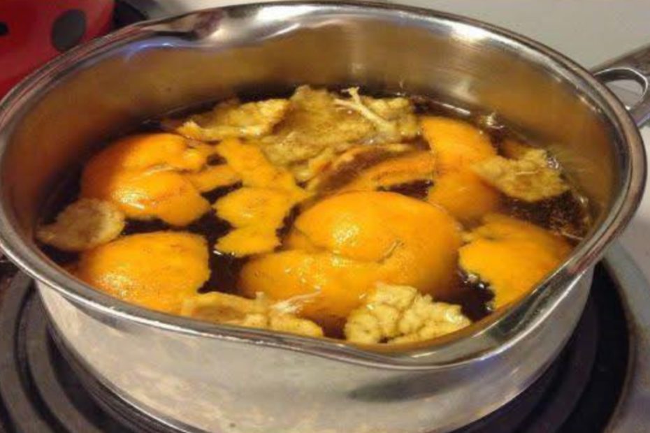 Ferva casca de laranja e canela